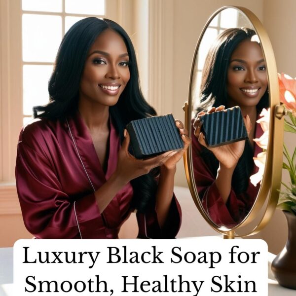 African Black Soap with Activated Charcoal - Deep Cleansing Bar